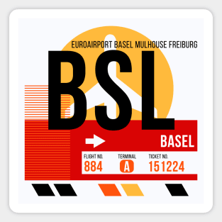 Basel (BSL) Airport // Sunset Baggage Tag Magnet